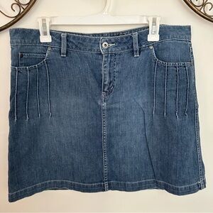 VTG Noir Denim Blue Pleated Mini Skirt